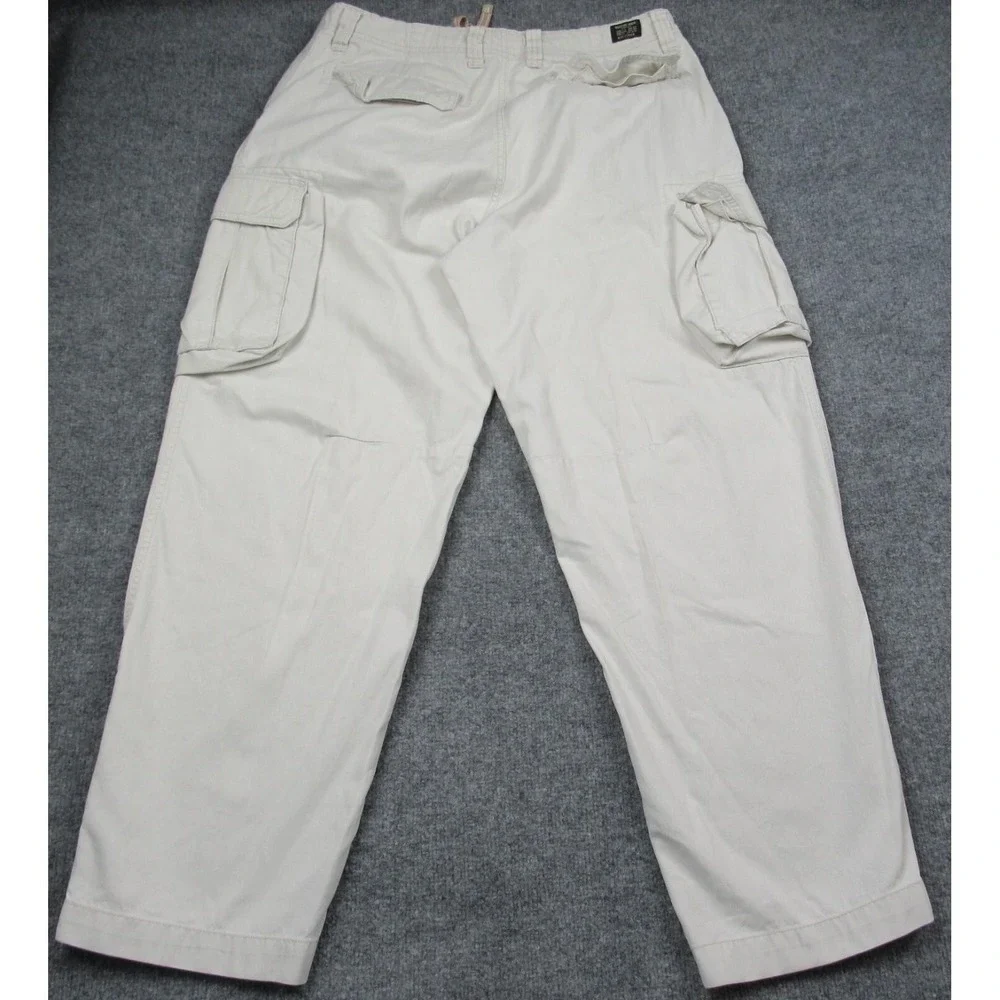 Tommy Hilfiger Red Label‎ Pants Men 36X31 Cargo Beige Baggy Grunge Military Y2K